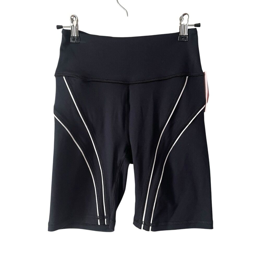 NWT Victoria's Secret Womens XS Essential Bike Shorts Sport Black Zip Pocket